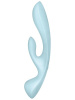 Двухсторонний вибратор-кролик Satisfyer Triple Oh Light Blue, 3 мотора, рукоятка-массажер || Двосторонній вібратор-кролик Satisfyer Triple Oh Light Blue, 3 мотори, руків’я-масажер