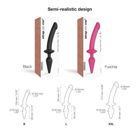 Анальная пробка с дилдо 2в1 Strap-On-Me SWITCH PLUG-IN DILDO Fuchsia L, диаметр 4,5/3,4 см || Анальна пробка з дилдо 2в1 Strap-On-Me SWITCH PLUG-IN DILDO Fuchsia L, діаметр 4,5/3,4 см