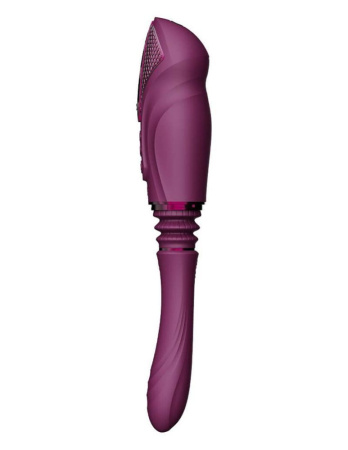 Компактная смарт секс-машина Zalo – Sesh Velvet Purple, 2 насадки, пульт ДУ, кристалл Swarovski || Компактна смарт секс-машина Zalo – Sesh Velvet Purple, 2 насадки, пульт ДК, кристал Swarovski