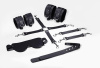 Набор для БДСМ 5 в 1 Feral Feelings BDSM Kit 5 Black, наручники, поножи, крестовина, маска, паддл