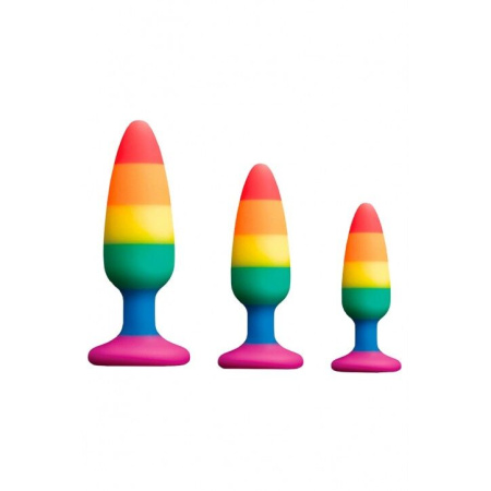 Силиконовая анальная пробка Wooomy Hiperloo Silicone Rainbow Plug S, диаметр 2,4 см, длина 9 см || Силіконова анальна пробка Wooomy Hiperloo Silicone Rainbow Plug S, діаметр 2,4 см, довжина 9 см