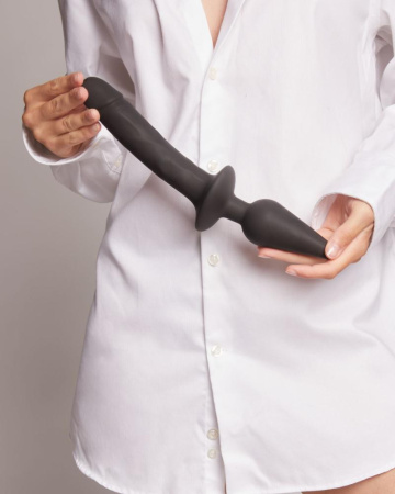 Анальная пробка с дилдо 2в1 Strap-On-Me SWITCH PLUG-IN REALISTIC DILDO Black XXL, диаметр 5,2/3,9 см || Анальна пробка з дилдо 2в1 Strap-On-Me SWITCH PLUG-IN REALISTIC DILDO Black XXL, діаметр 5,2/3,9 см