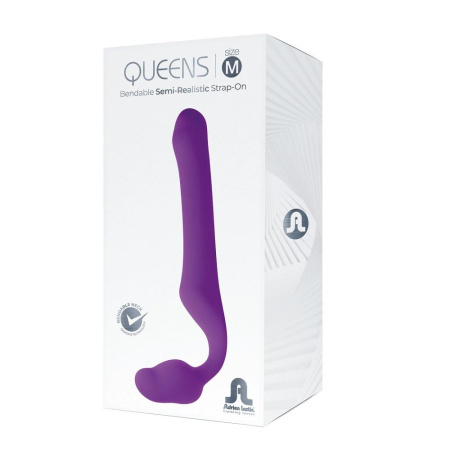 Безремневой страпон Adrien Lastic Queens M, регулируемый изгиб, диаметр 3,4 см || Безремінний страпон Adrien Lastic Queens M, регульований вигин, діаметр 3,4 см