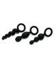 Набор анальных игрушек Satisfyer Plugs black (set of 3) - Booty Call, макс. диаметр 3 см || Набір анальних іграшок Satisfyer Plug black (set of 3) - Booty Call, макс. діаметр 3 см