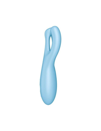 Клиторальный смарт вибратор Satisfyer Threesome 4 Blue с тремя пальчиками || Кліторальний смарт вібратор Satisfyer Threesome 4 Blue з трьома пальчиками