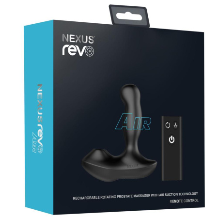 Массажер простаты Nexus Revo Air с вакуумным стимулятором промежности и вращающейся головкой || Масажер простати Nexus Revo Air з вакуумним стимулятором промежини та головкою, що обертається